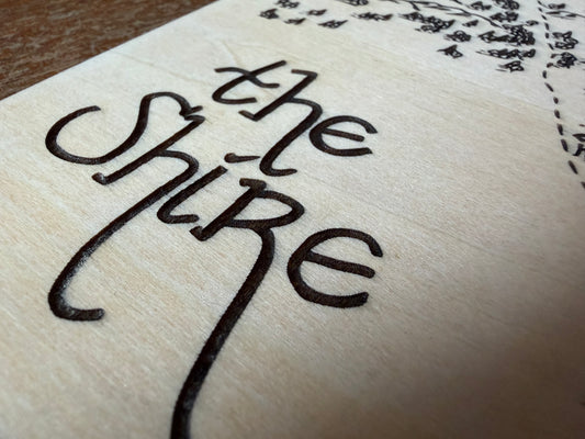 artisanat Carte de la Comté gravée sur bois de Tilleul