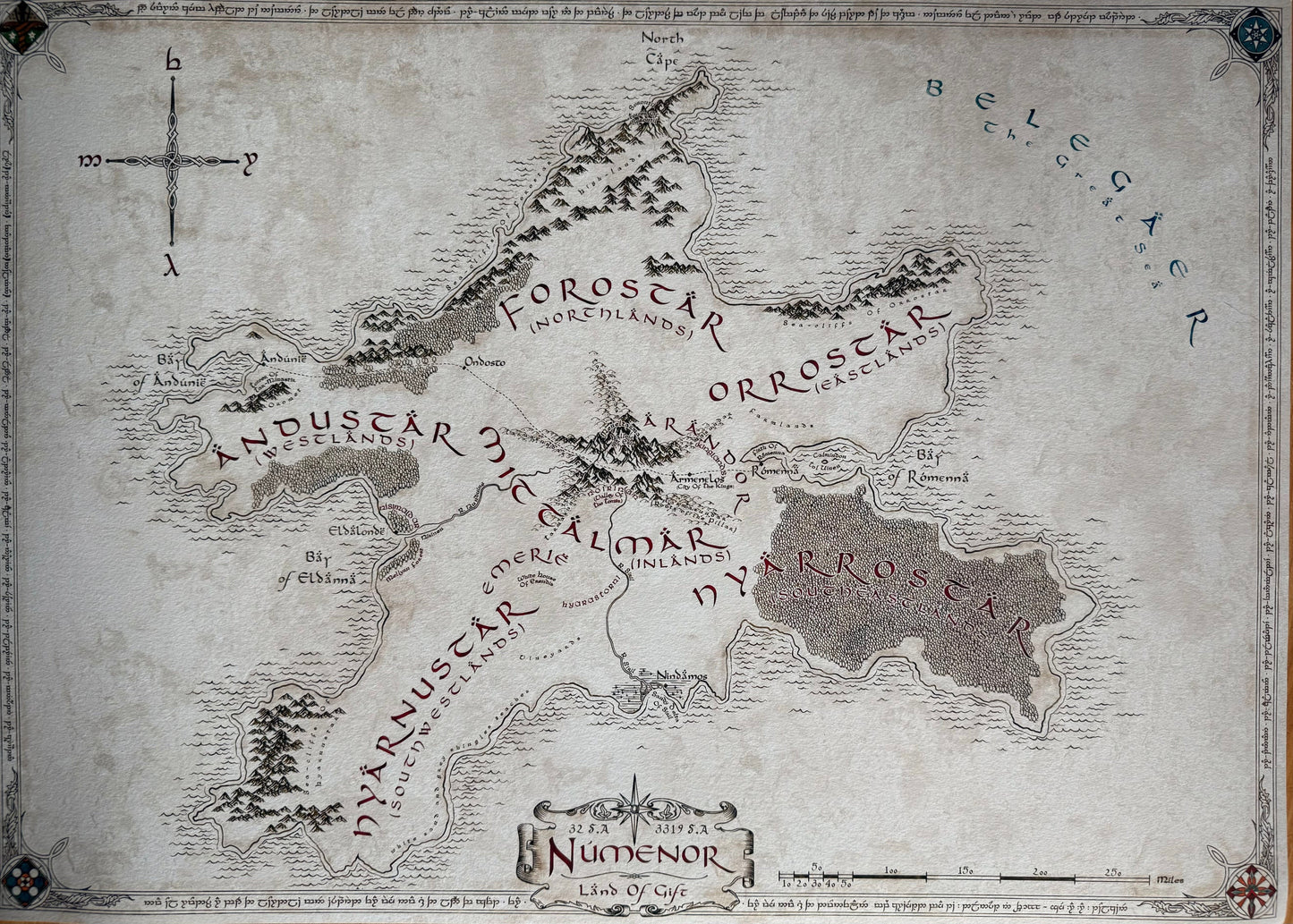 carte de Númenor le seigneur des anneaux