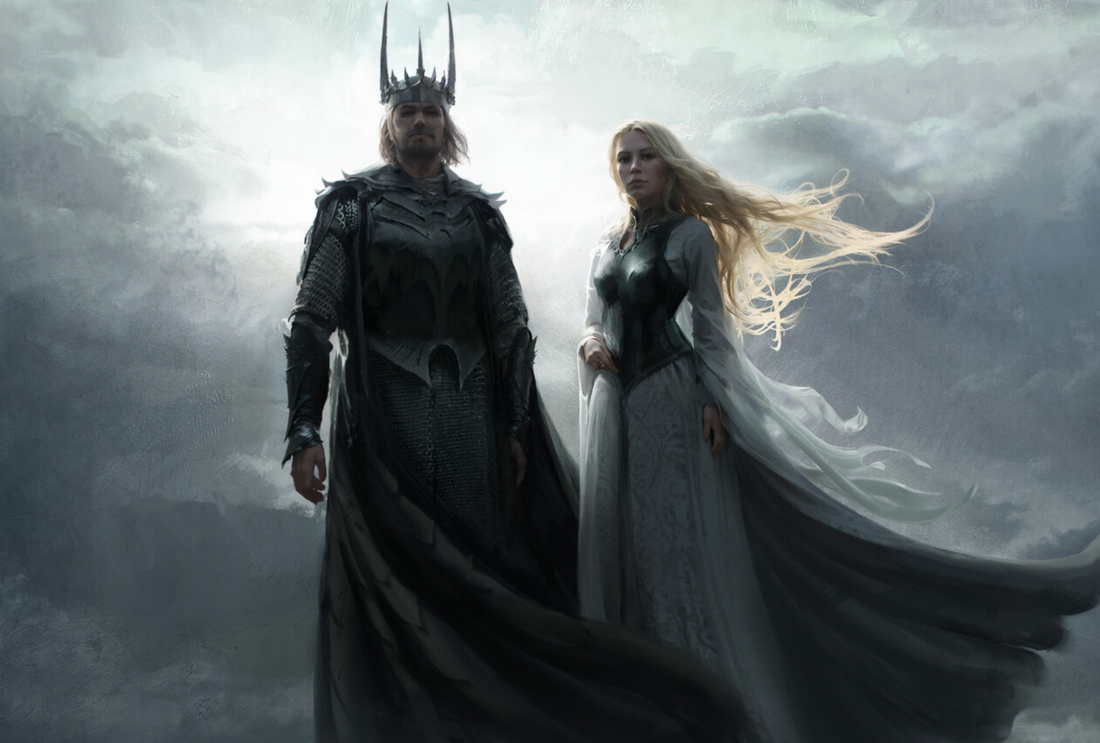 image de sauron et galadriel