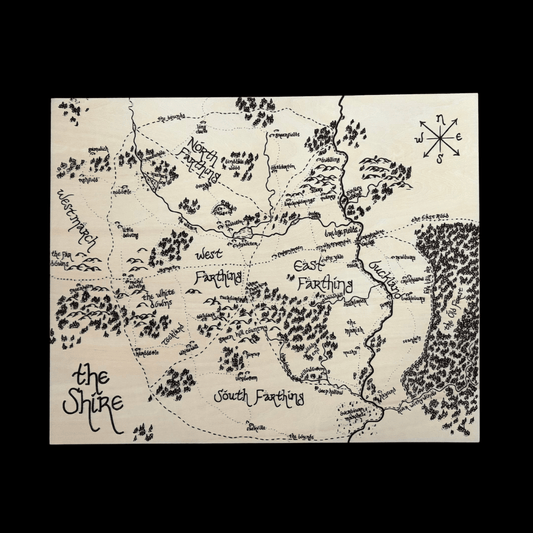 artisanat Carte de la Comté gravée sur bois de Tilleul