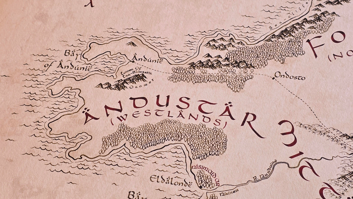 carte de Númenor le seigneur des anneaux