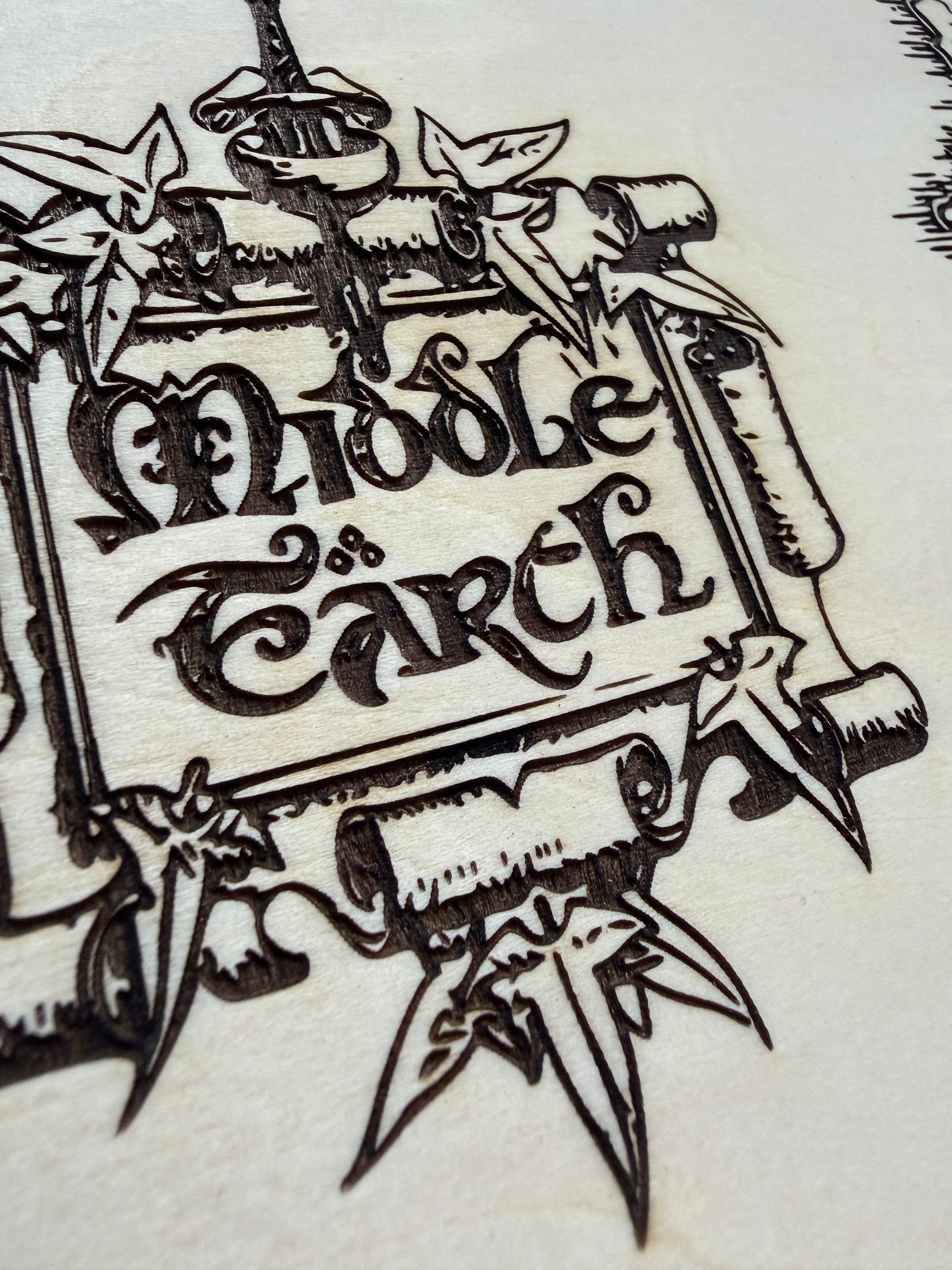 artisanat Carte Middle-Earth gravée sur bois de Tilleul