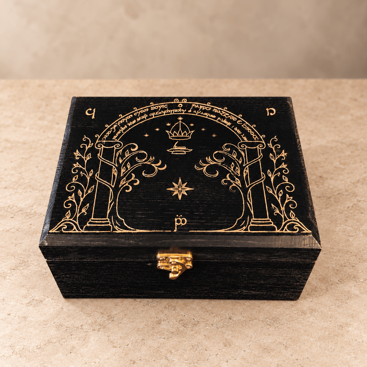 artisanat Portes de Durin Coffret Mystère Le Seigneur des Anneaux – Boîte artisanale en bois