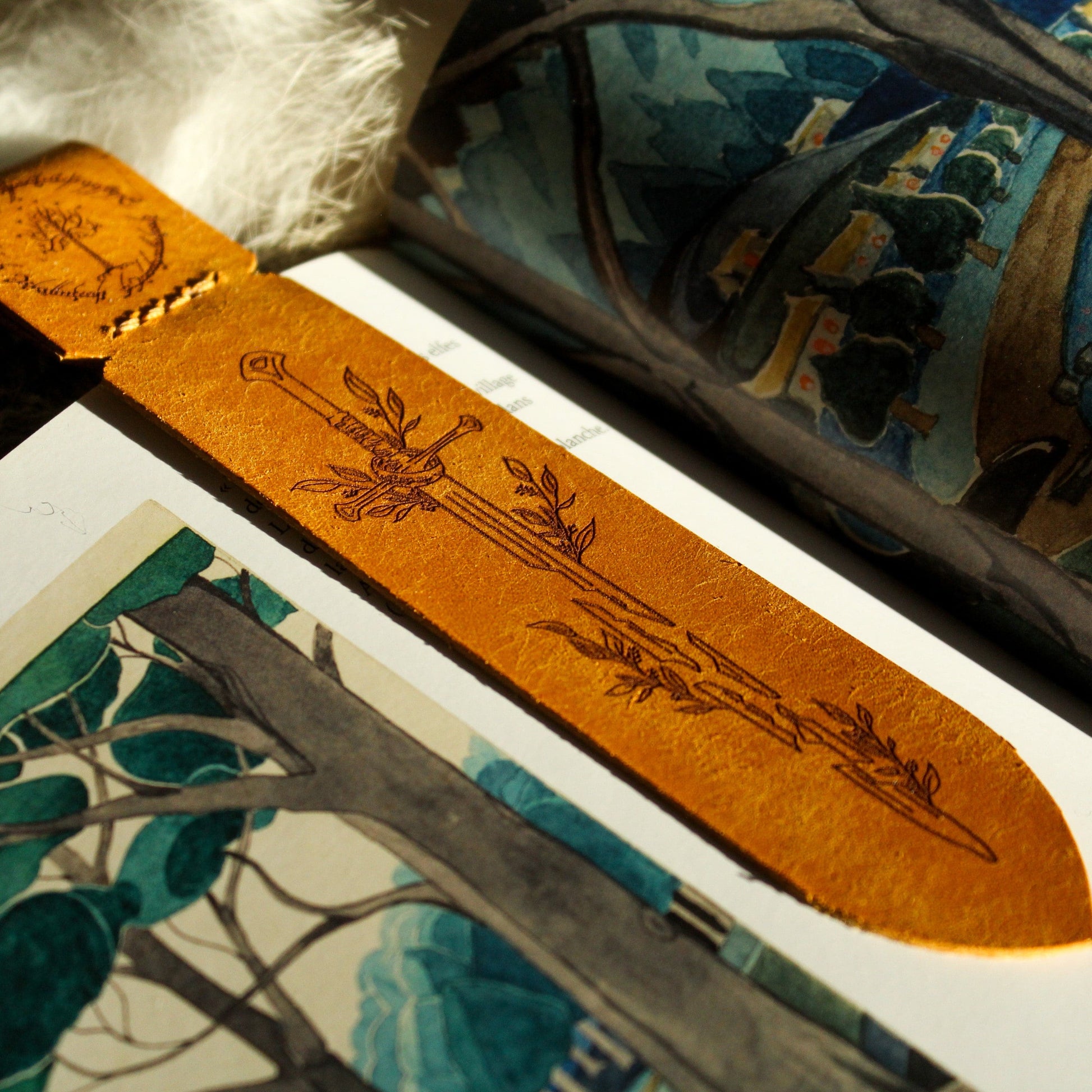 marque-pages en cuir le seigneur des anneaux