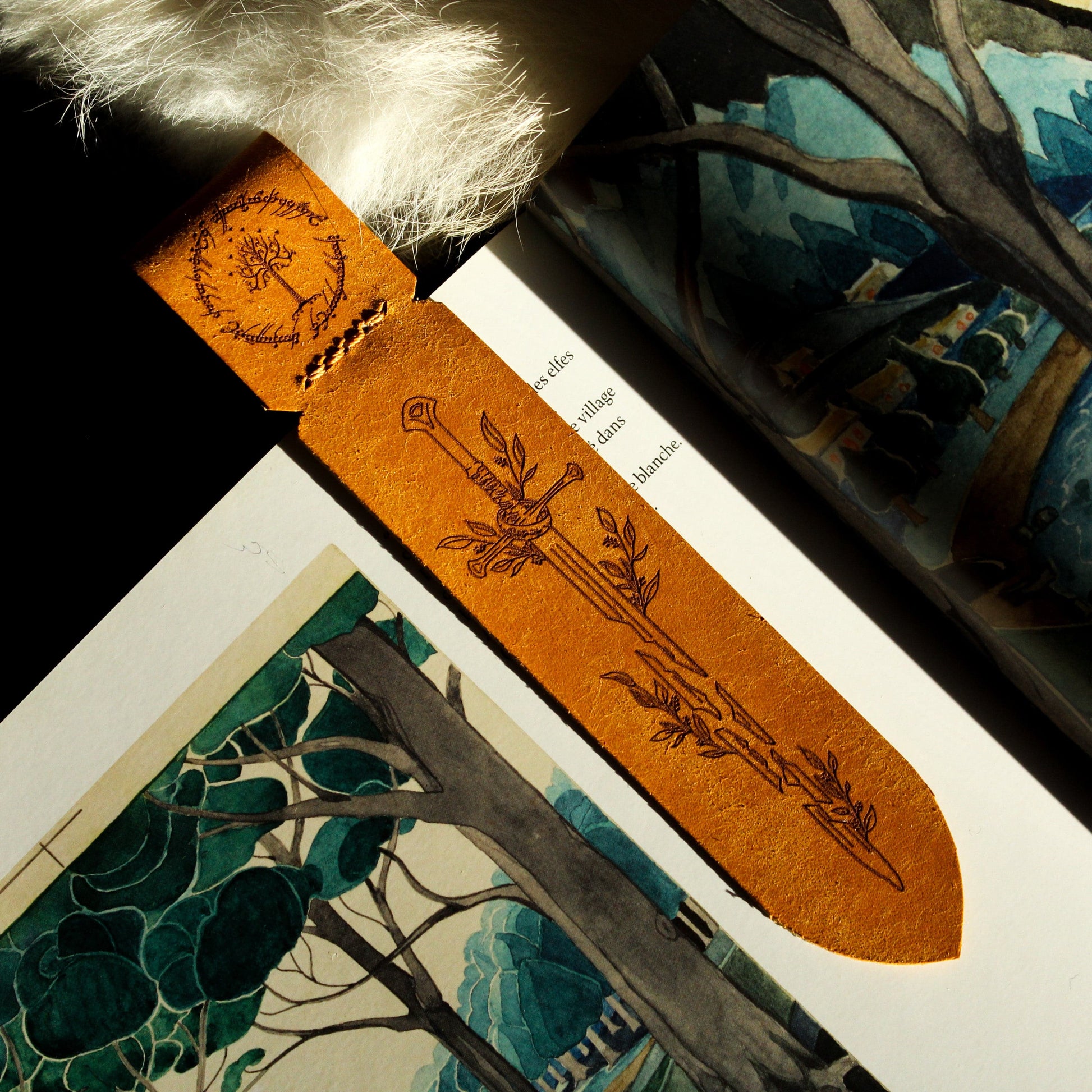 marque-pages en cuir le seigneur des anneaux