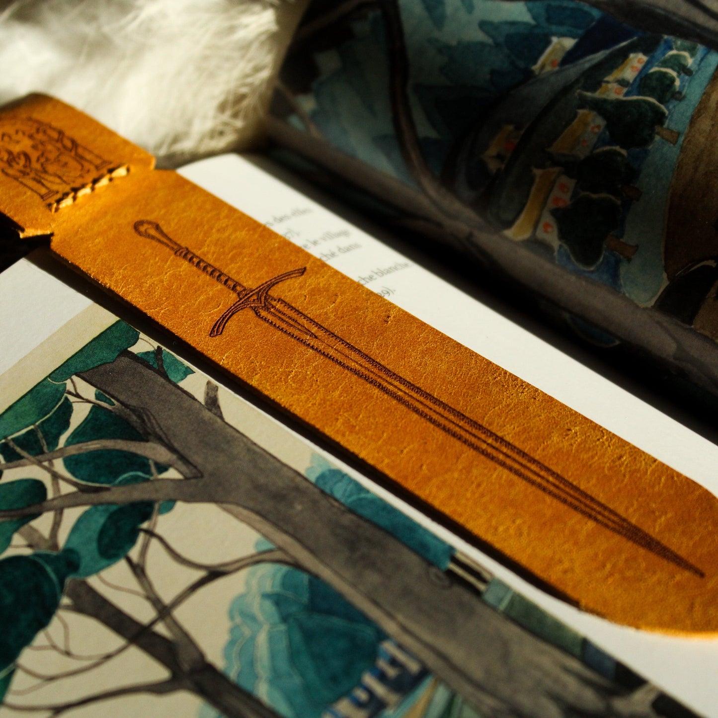 marque-pages en cuir le seigneur des anneaux