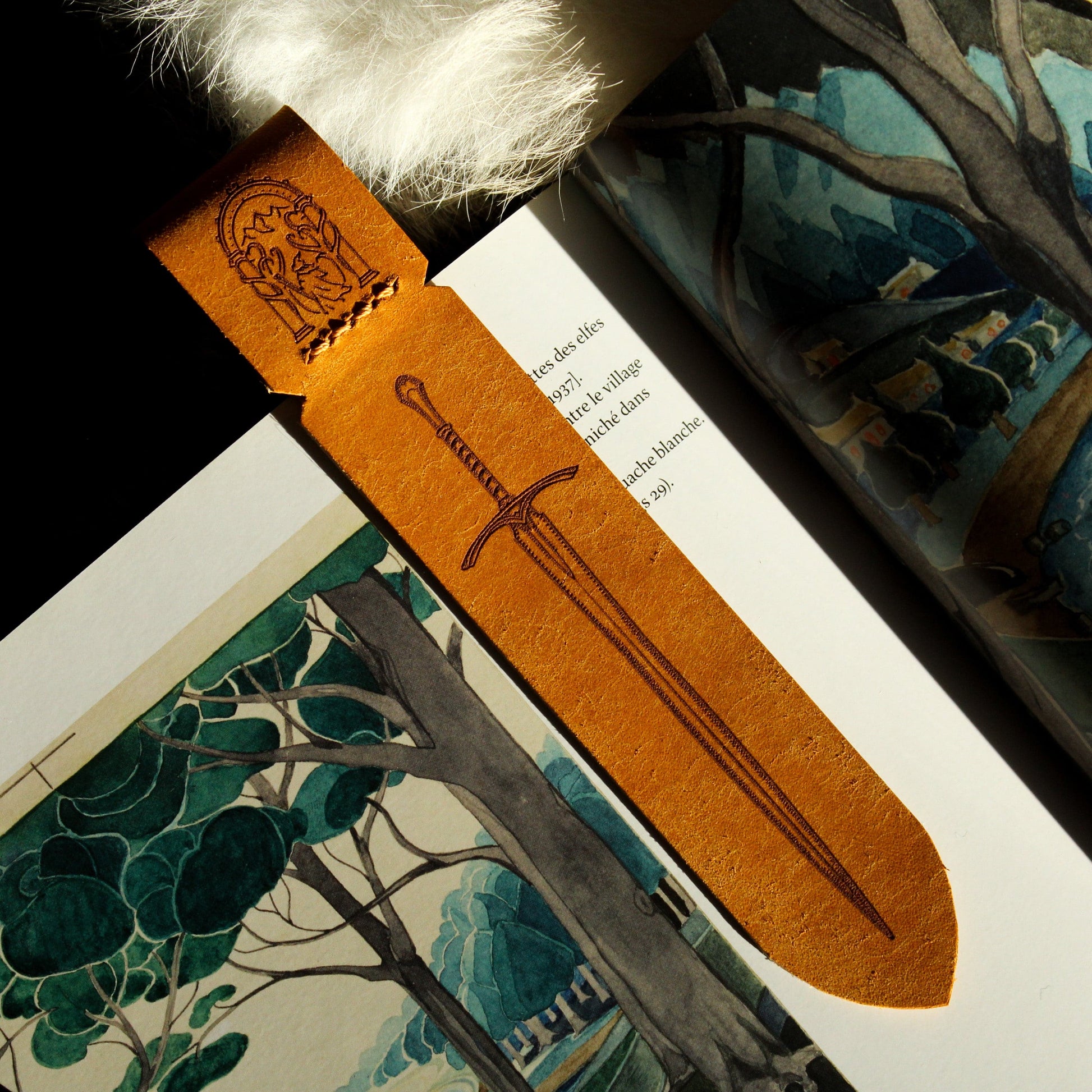 marque-pages en cuir le seigneur des anneaux