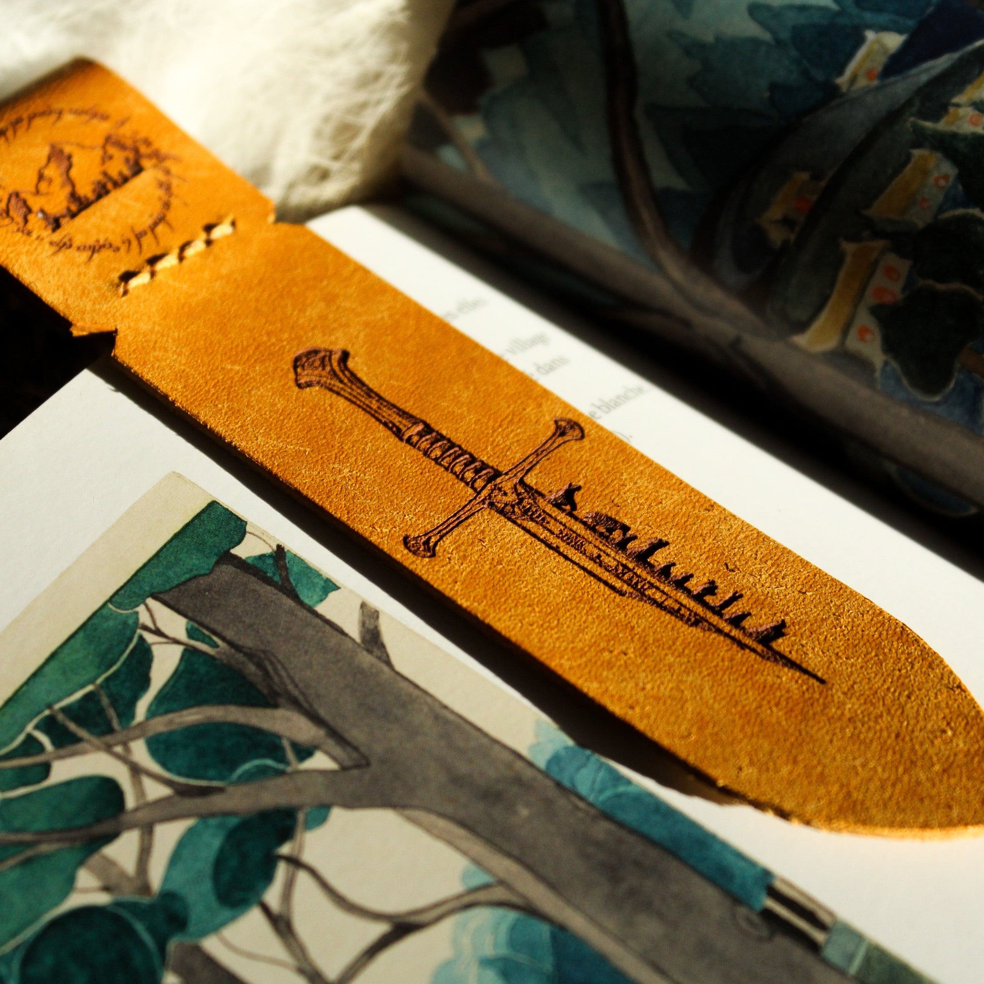 marque-pages en cuir le seigneur des anneaux