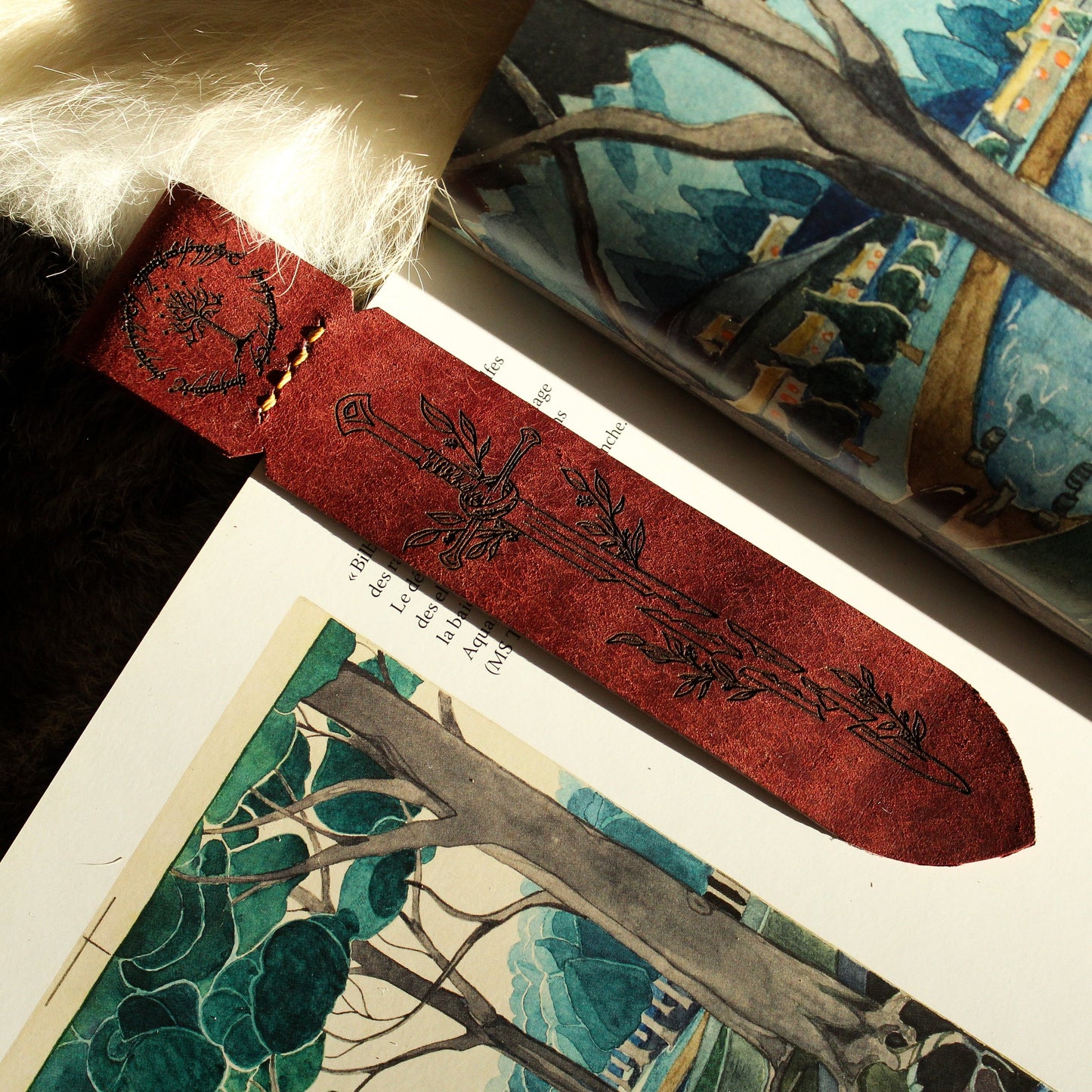 marque-pages en cuir le seigneur des anneaux