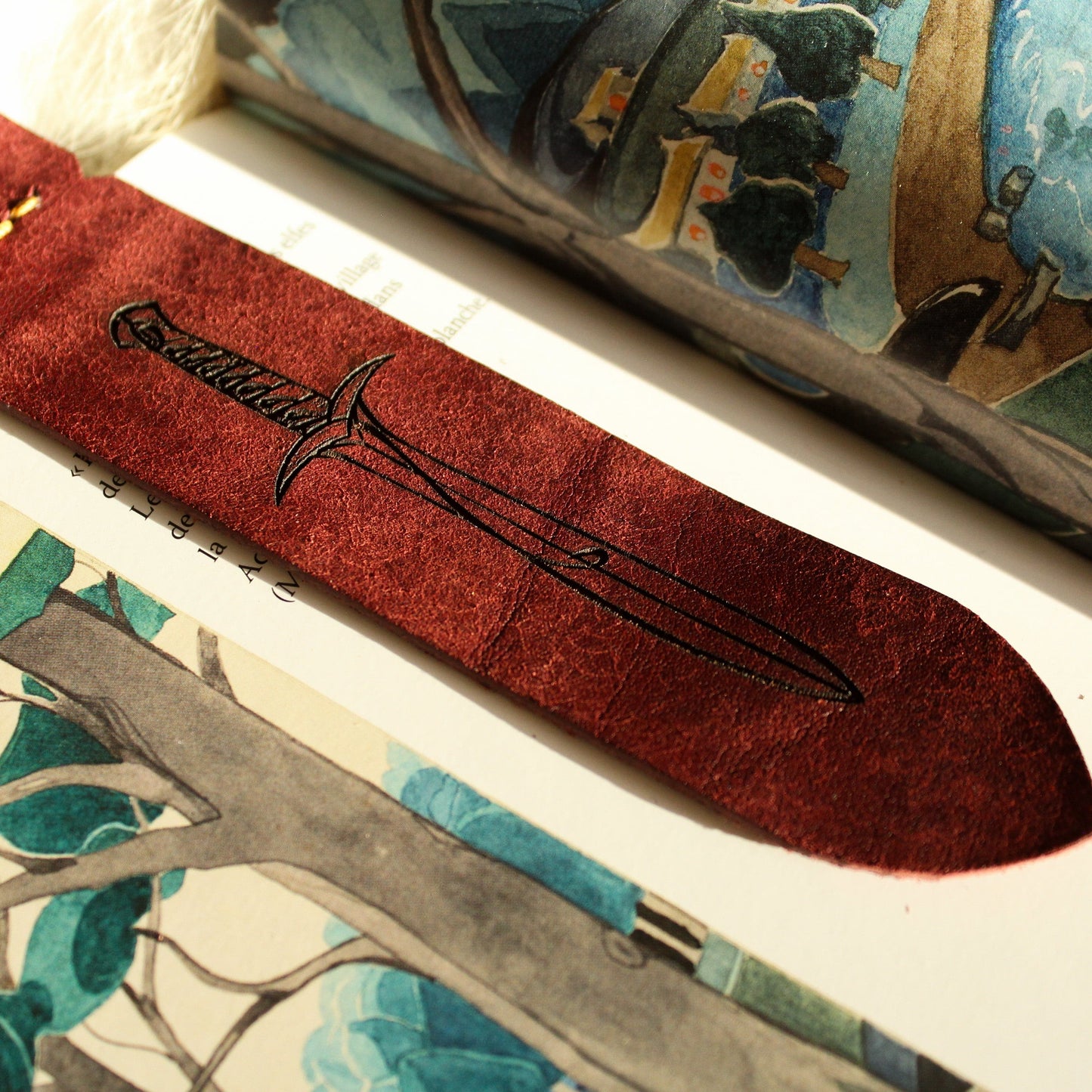 marque-pages en cuir le seigneur des anneaux