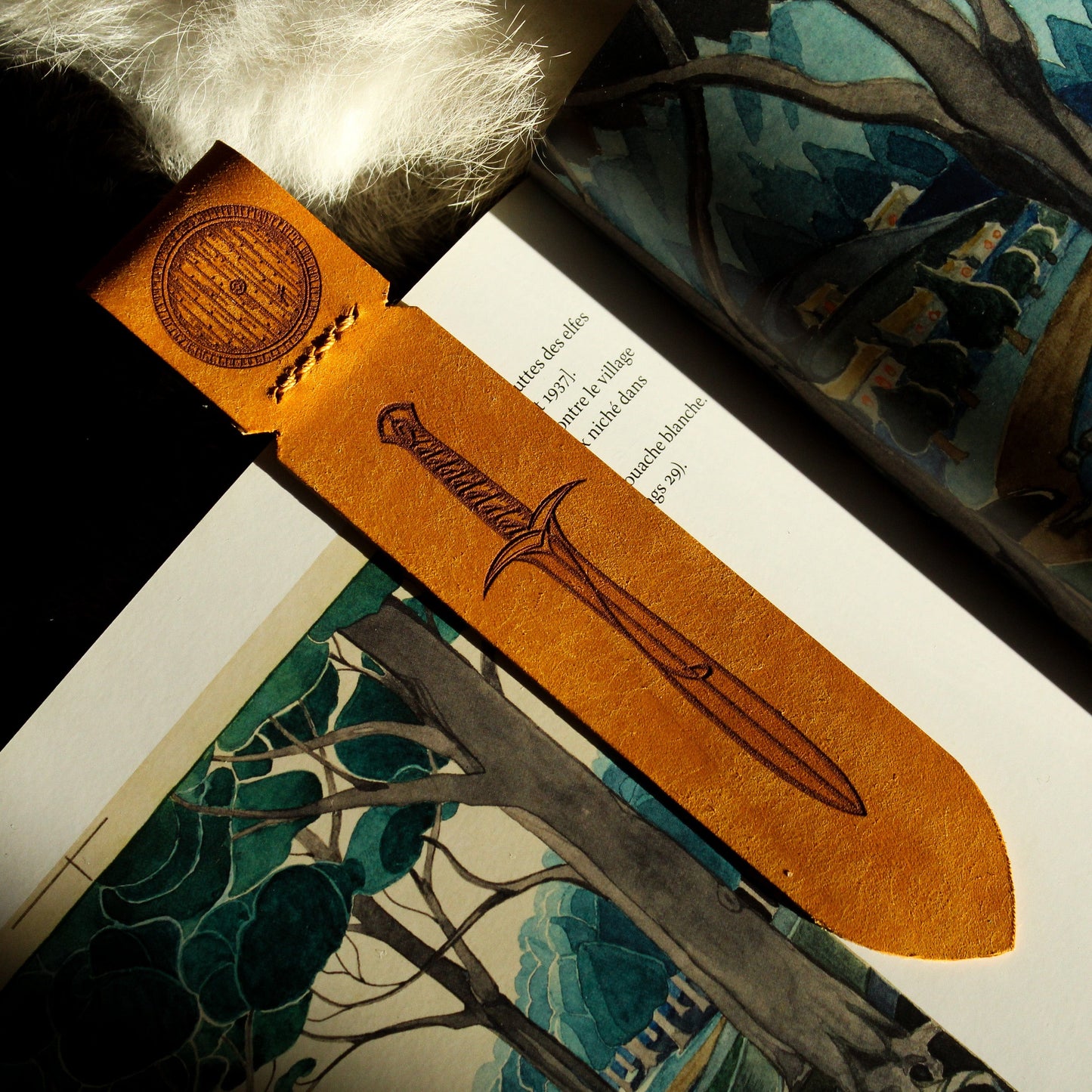 marque-pages en cuir le seigneur des anneaux