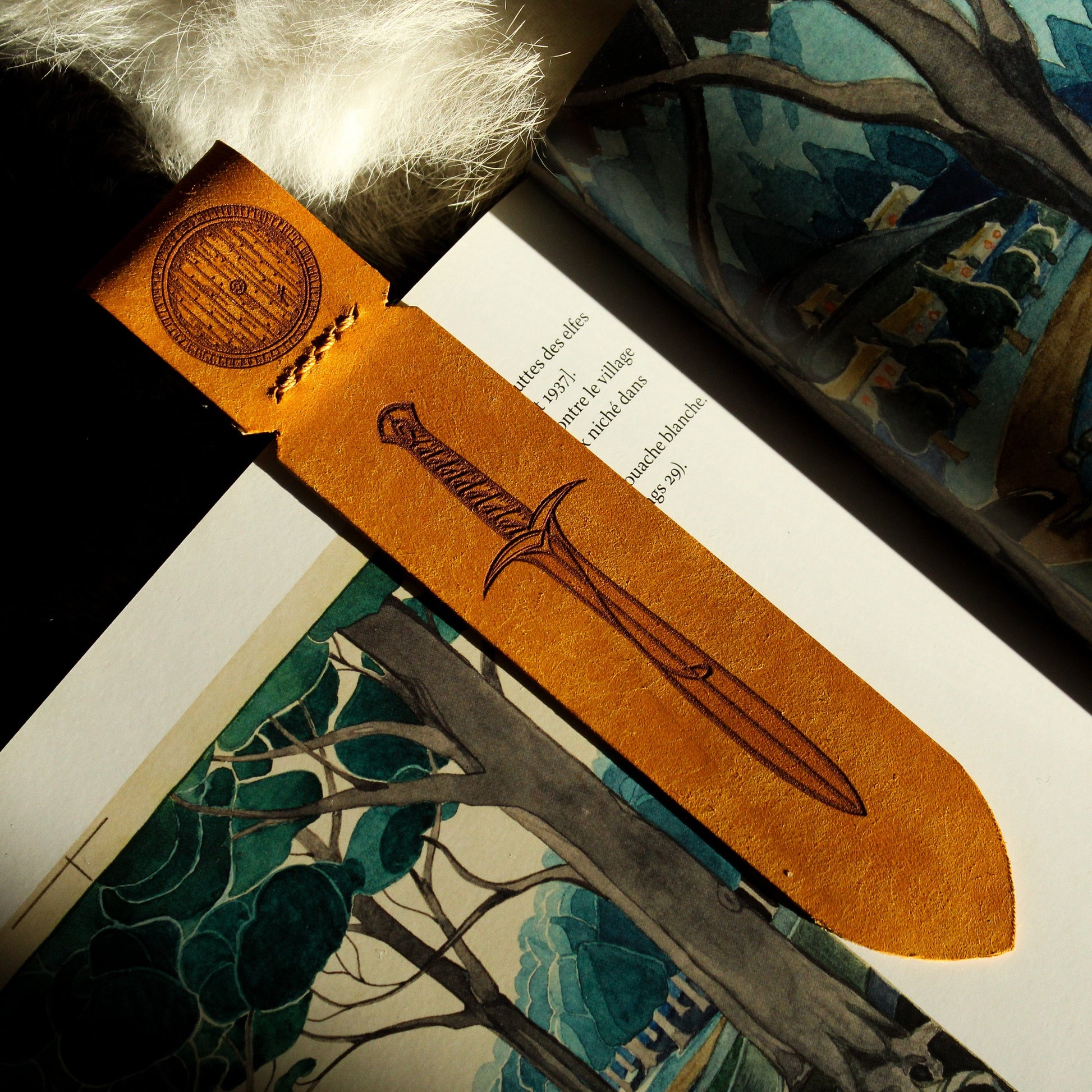 marque-pages en cuir le seigneur des anneaux