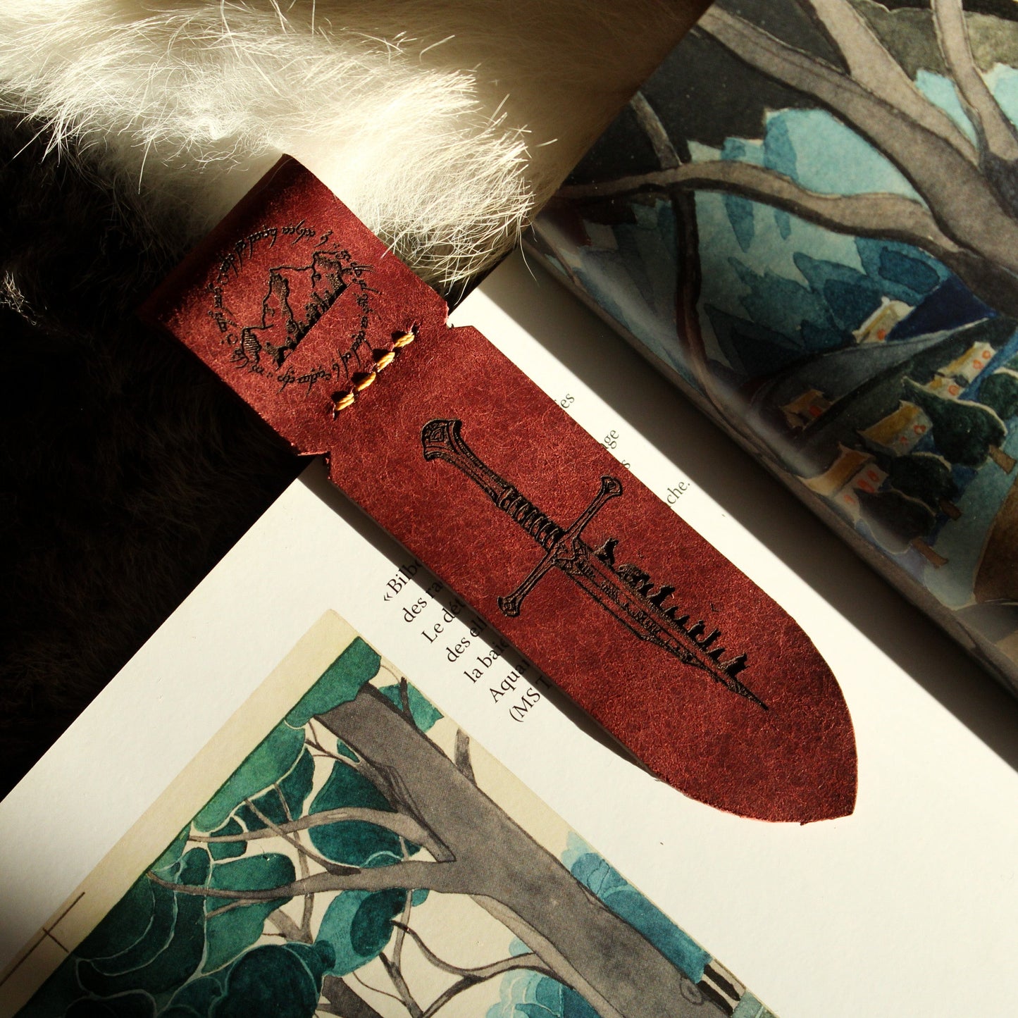 marque-pages en cuir le seigneur des anneaux