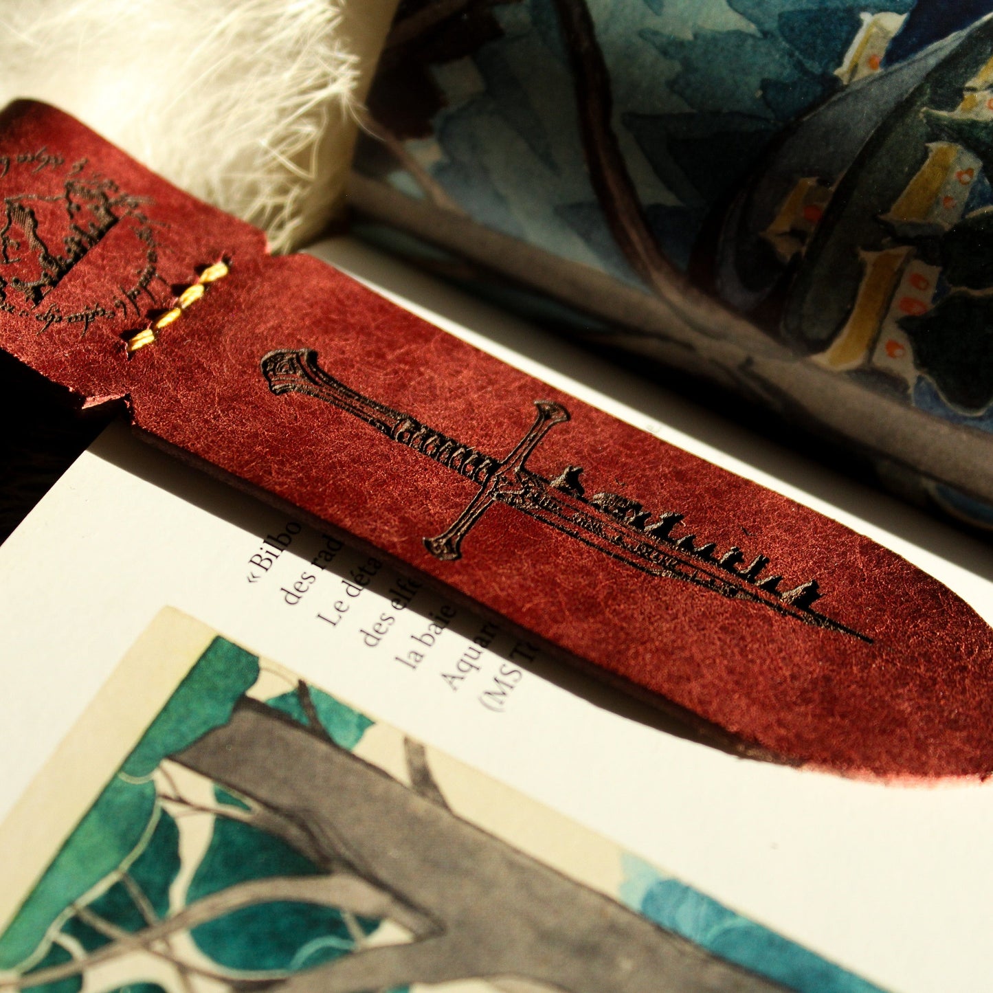 marque-pages en cuir le seigneur des anneaux