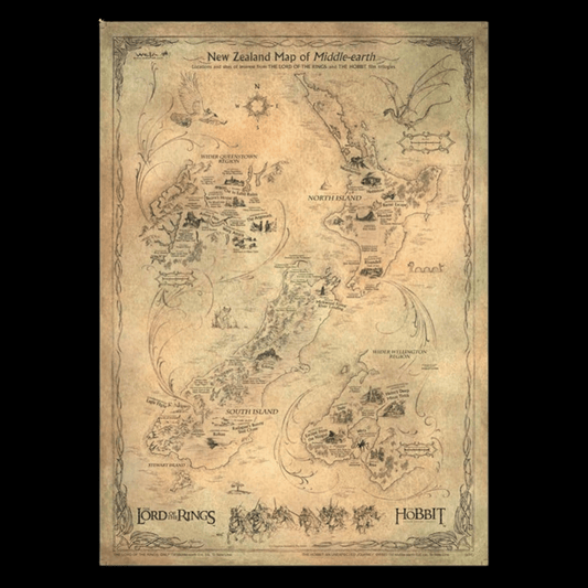 Produit dérivé New Zealand - Carte de la Terre du Milieu