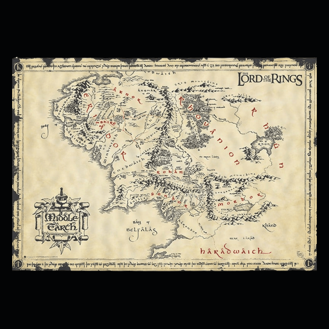 carte parchemin terre du milieu