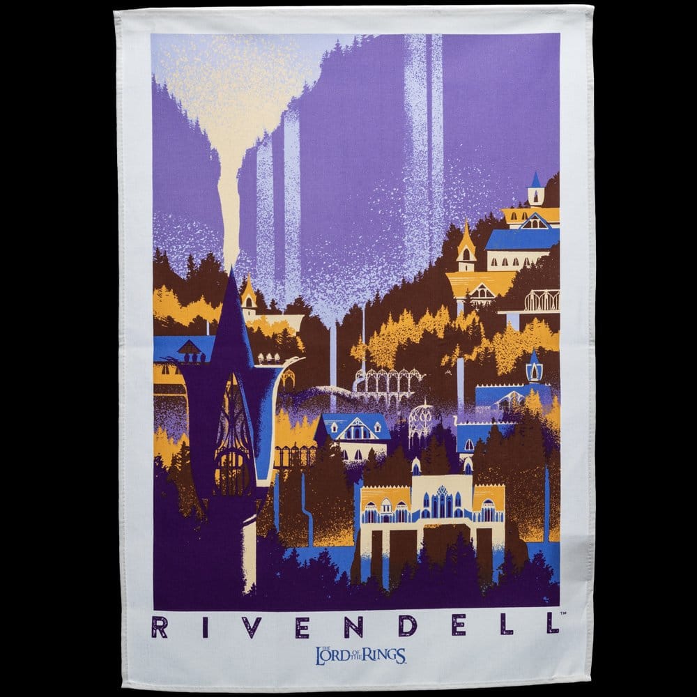 Produit dérivé Set de 2 torchons Rivendell & Hobbiton