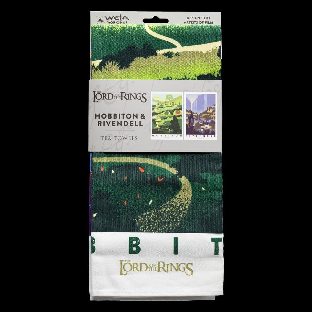 Produit dérivé Set de 2 torchons Rivendell & Hobbiton