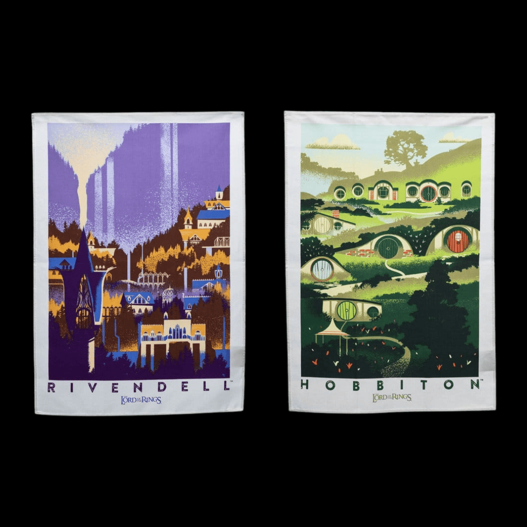 Produit dérivé Set de 2 torchons Rivendell & Hobbiton